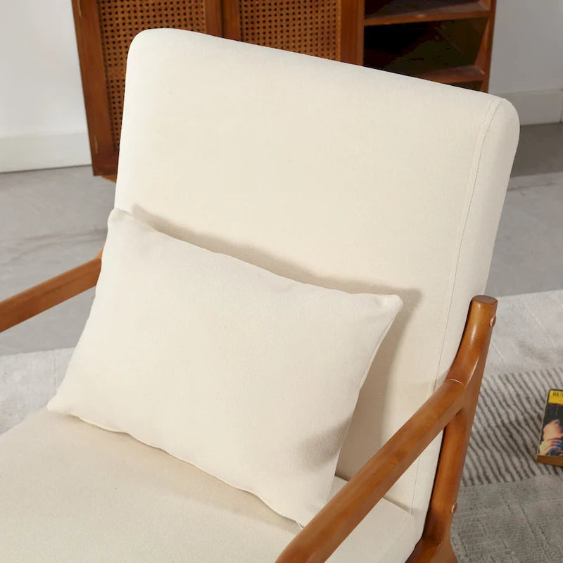 Fauteuil d'appoint moderne, rembourré en bois massif avec un coussin pour salon, chambre à coucher, chambre d'amis