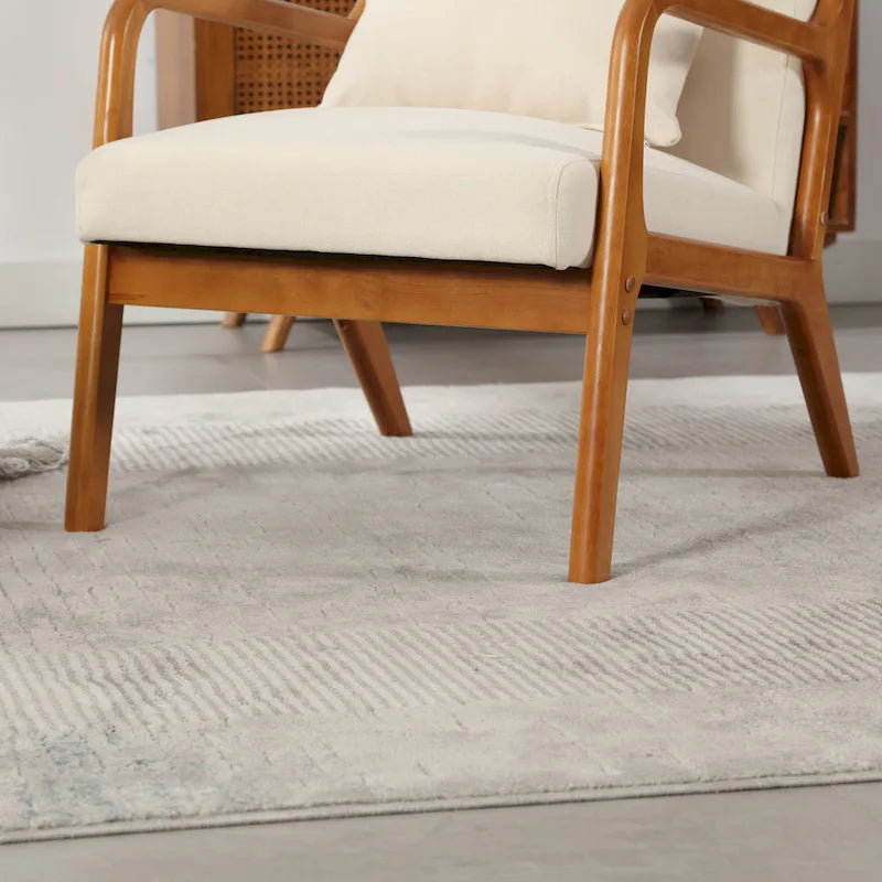 Fauteuil d'appoint moderne, rembourré en bois massif avec un coussin pour salon, chambre à coucher, chambre d'amis