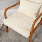 Fauteuil d'appoint moderne, rembourré en bois massif avec un coussin pour salon, chambre à coucher, chambre d'amis