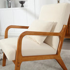 Fauteuil d'appoint moderne, rembourré en bois massif avec un coussin pour salon, chambre à coucher, chambre d'amis
