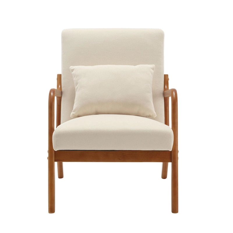 Fauteuil d'appoint moderne, rembourré en bois massif avec un coussin pour salon, chambre à coucher, chambre d'amis