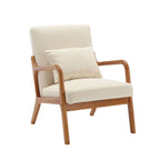 Fauteuil d'appoint moderne, rembourré en bois massif avec un coussin pour salon, chambre à coucher, chambre d'amis