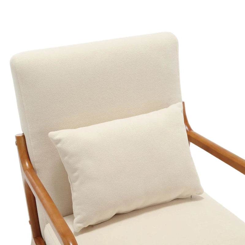 Fauteuil d'appoint moderne, rembourré en bois massif avec un coussin pour salon, chambre à coucher, chambre d'amis