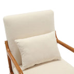 Fauteuil d'appoint moderne, rembourré en bois massif avec un coussin pour salon, chambre à coucher, chambre d'amis