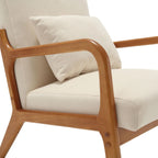 Fauteuil d'appoint moderne, rembourré en bois massif avec un coussin pour salon, chambre à coucher, chambre d'amis