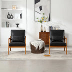 Fauteuil d'appoint moderne, rembourré en bois massif avec un coussin pour salon, chambre à coucher, chambre d'amis