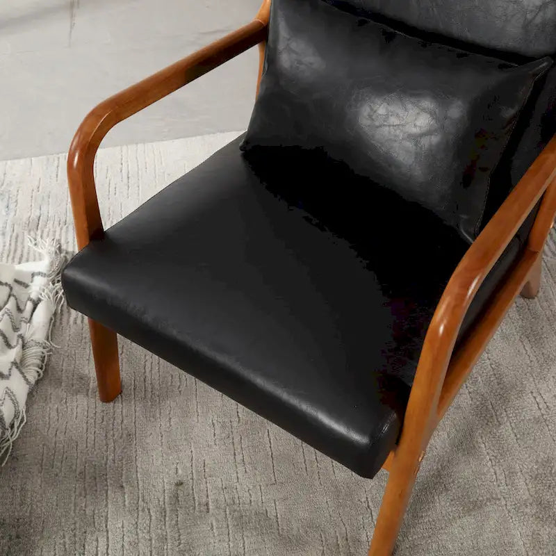 Fauteuil d'appoint moderne, rembourré en bois massif avec un coussin pour salon, chambre à coucher, chambre d'amis