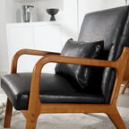 Fauteuil d'appoint moderne, rembourré en bois massif avec un coussin pour salon, chambre à coucher, chambre d'amis