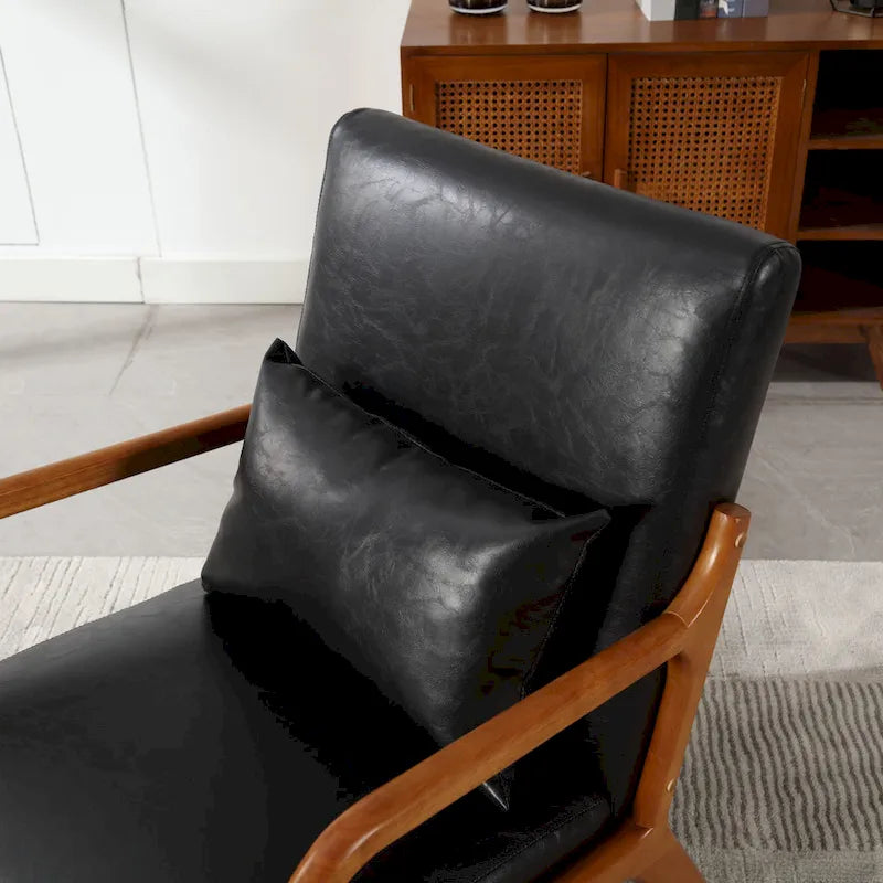 Fauteuil d'appoint moderne, rembourré en bois massif avec un coussin pour salon, chambre à coucher, chambre d'amis