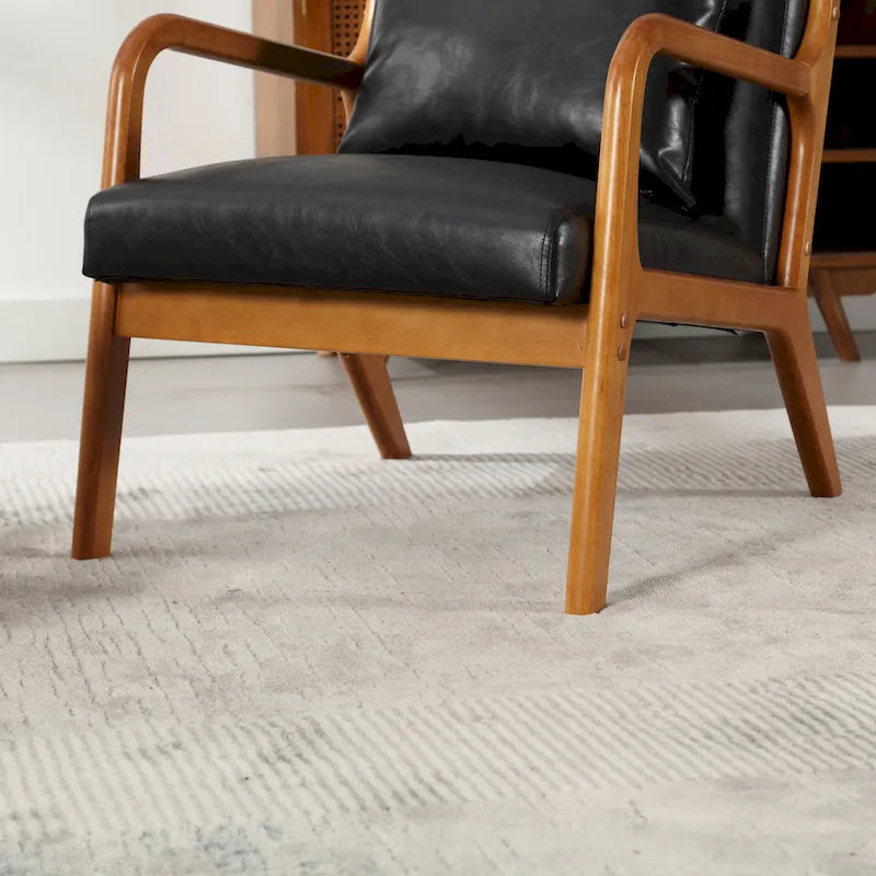 Fauteuil d'appoint moderne, rembourré en bois massif avec un coussin pour salon, chambre à coucher, chambre d'amis