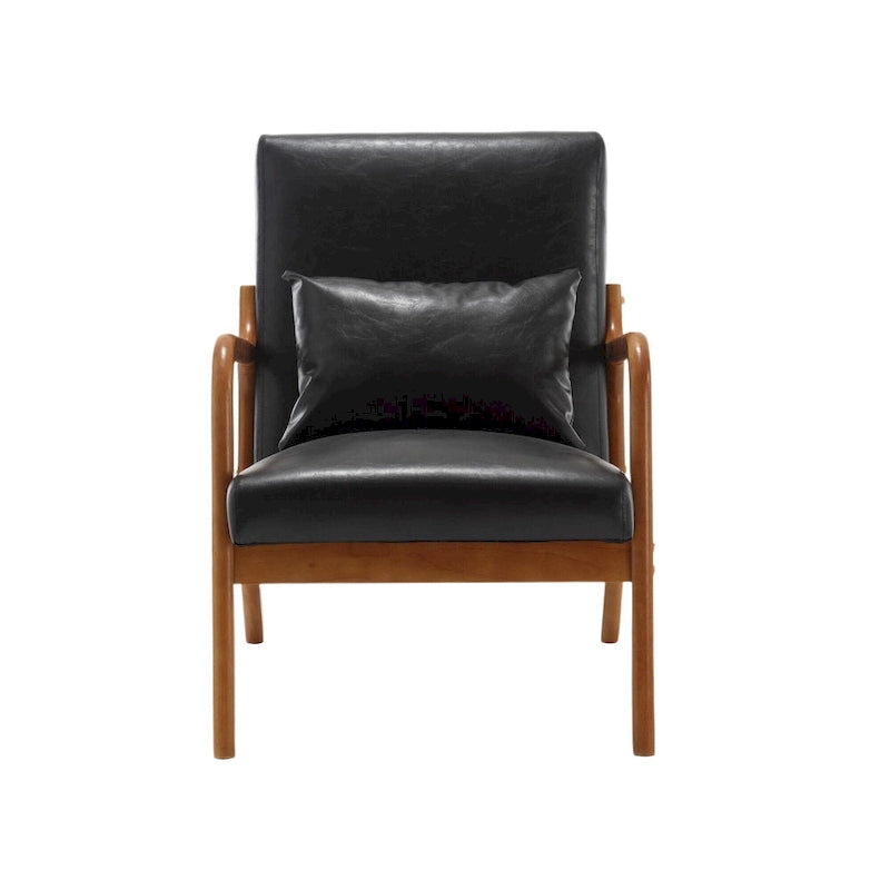 Fauteuil d'appoint moderne, rembourré en bois massif avec un coussin pour salon, chambre à coucher, chambre d'amis