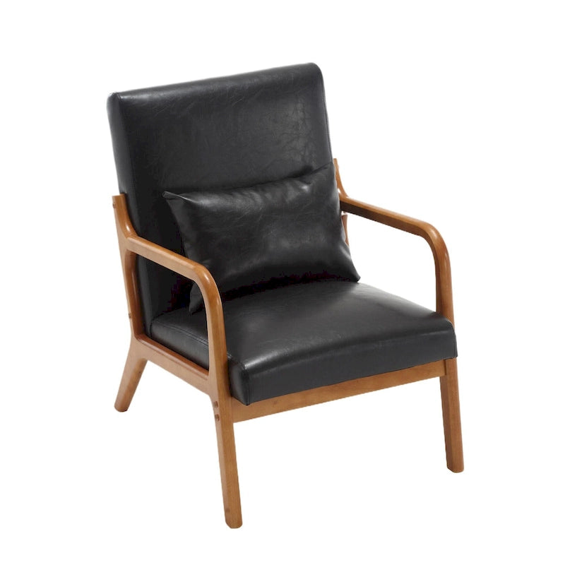 Fauteuil d'appoint moderne, rembourré en bois massif avec un coussin pour salon, chambre à coucher, chambre d'amis