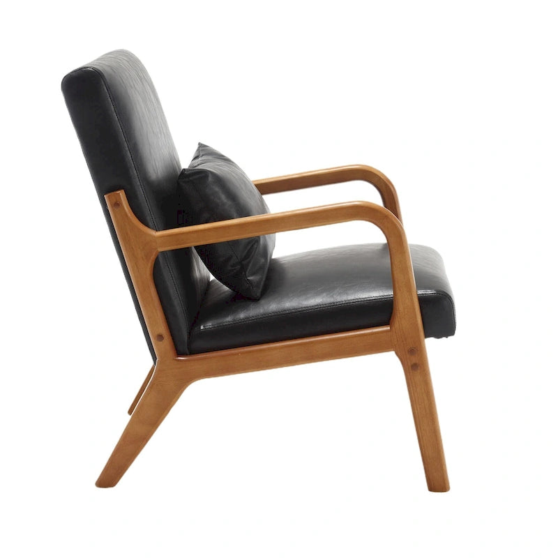 Fauteuil d'appoint moderne, rembourré en bois massif avec un coussin pour salon, chambre à coucher, chambre d'amis