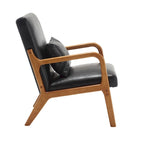 Fauteuil d'appoint moderne, rembourré en bois massif avec un coussin pour salon, chambre à coucher, chambre d'amis