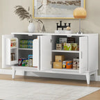 Buffet 4 portes avec étagère de rangement pour salon, deux grandes armoires avec étagère réglable