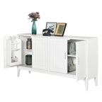 Buffet 4 portes avec étagère de rangement pour salon, deux grandes armoires avec étagère réglable