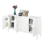 Buffet 4 portes avec étagère de rangement pour salon, deux grandes armoires avec étagère réglable