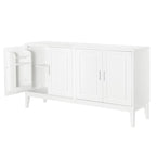Buffet 4 portes avec étagère de rangement pour salon, deux grandes armoires avec étagère réglable