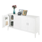 Buffet 4 portes avec étagère de rangement pour salon, deux grandes armoires avec étagère réglable