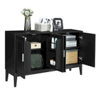Buffet 4 portes avec étagère de rangement pour salon, deux grandes armoires avec étagère réglable