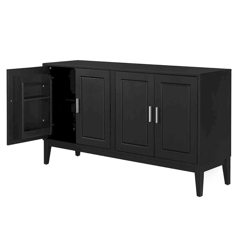 Buffet 4 portes avec étagère de rangement pour salon, deux grandes armoires avec étagère réglable