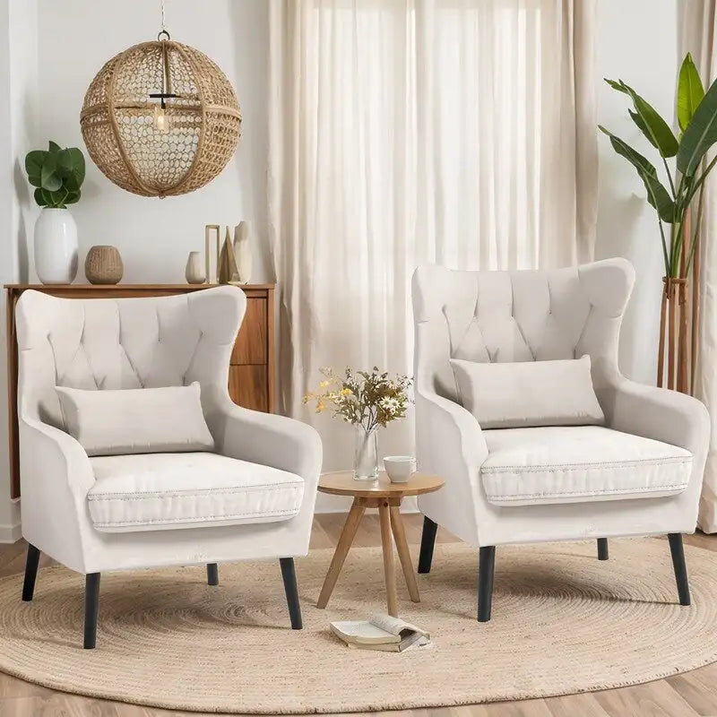 Fauteuil d'appoint en velours Rembourré Coussin épais confortable pour le salon