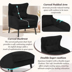 Fauteuil d'appoint en velours Rembourré Coussin épais confortable pour le salon