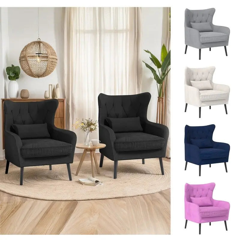 Fauteuil d'appoint en velours Rembourré Coussin épais confortable pour le salon