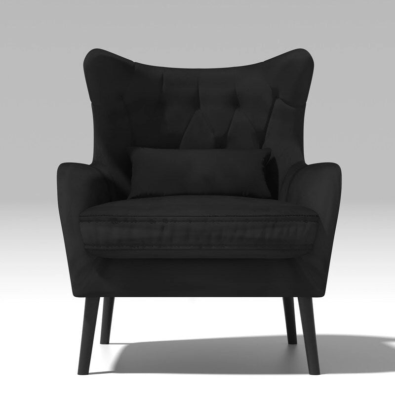 Fauteuil d'appoint en velours Rembourré Coussin épais confortable pour le salon