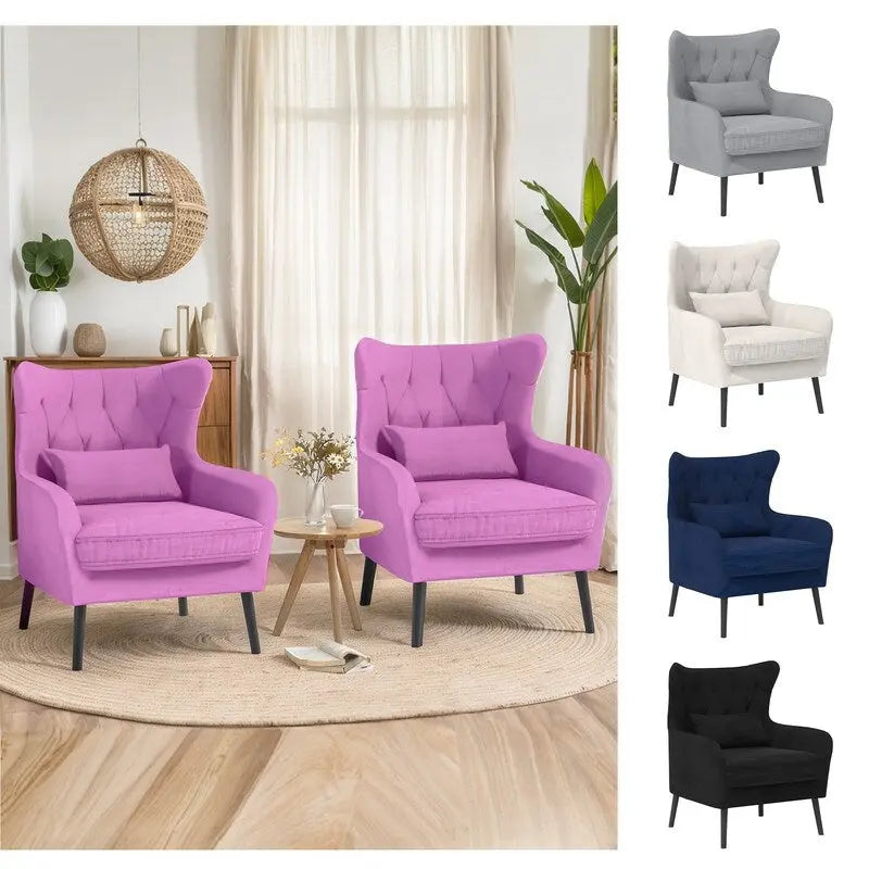 Fauteuil d'appoint en velours Rembourré Coussin épais confortable pour le salon
