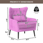 Fauteuil d'appoint en velours Rembourré Coussin épais confortable pour le salon