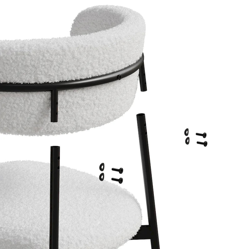 Lot de 2 chaises de salle à manger avec pieds en métal