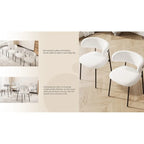 Lot de 2 chaises de salle à manger avec pieds en métal