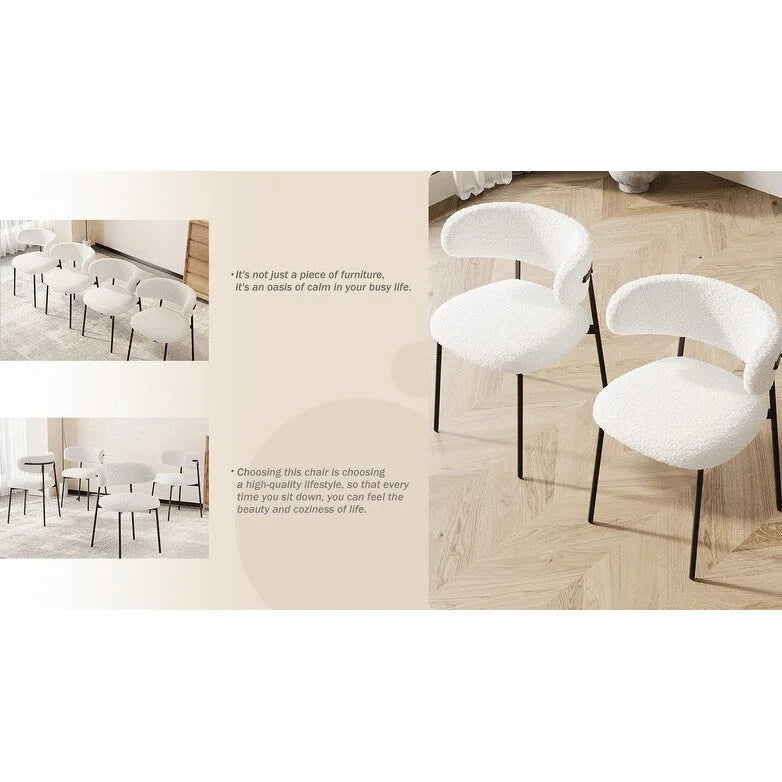 Lot de 2 chaises de salle à manger avec pieds en métal