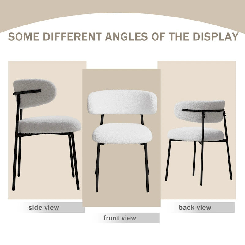 Lot de 2 chaises de salle à manger avec pieds en métal
