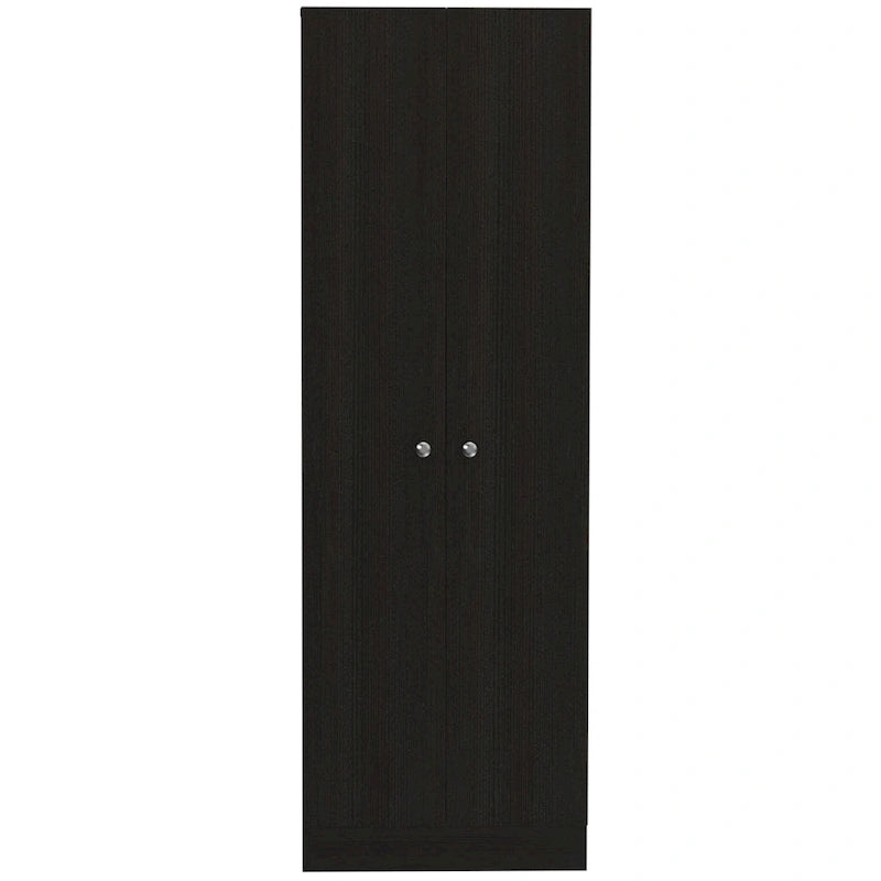 71 Armoire à provisions ou de rangement en bois noir - 23,6 po x 70,8 po x 11,8 po