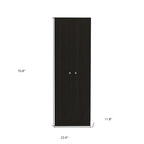 71 Armoire à provisions ou de rangement en bois noir - 23,6 po x 70,8 po x 11,8 po