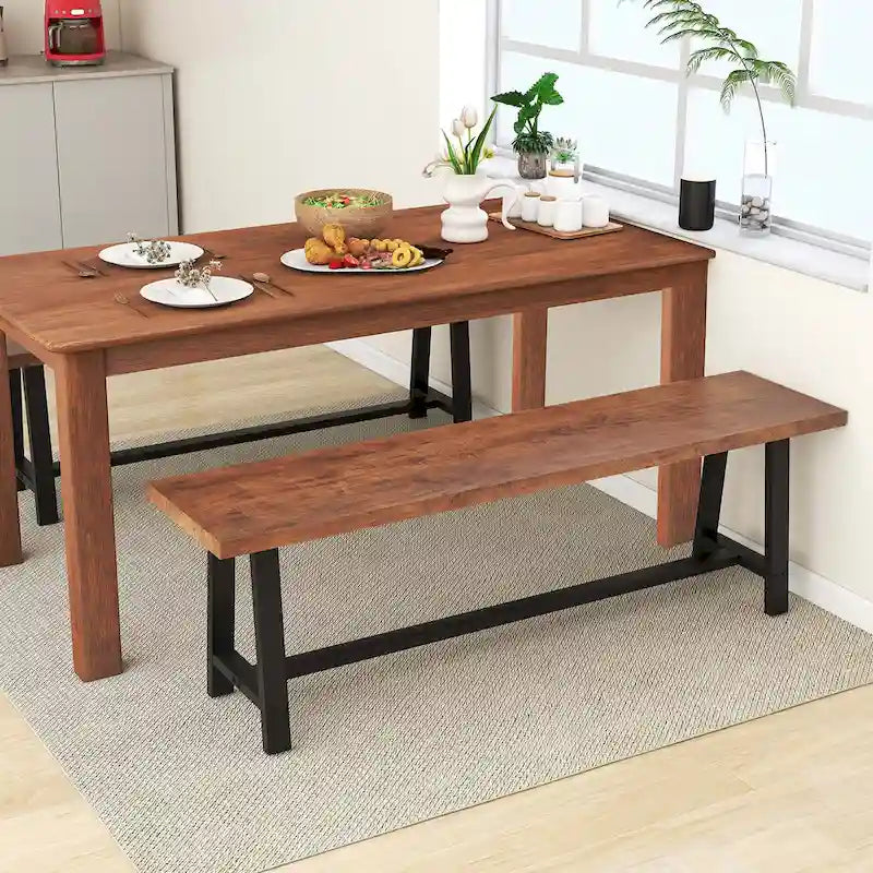 1/2 PCS Banc de salle à manger 60" 3 places Banc à chaussures d'entrée