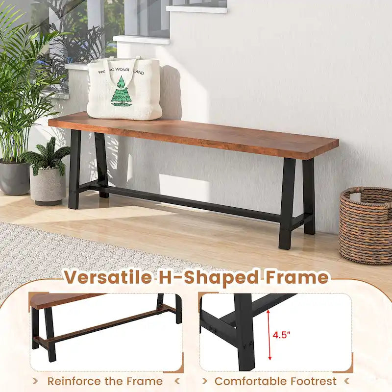 1/2 PCS Banc de salle à manger 60" 3 places Banc à chaussures d'entrée