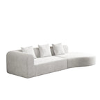 123.23 Canapé modulable d'angle extra-profond en velours côtelé avec mousse haute densité 30D et ressorts, 4 places