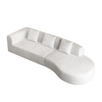 123.23 Canapé modulable d'angle extra-profond en velours côtelé avec mousse haute densité 30D et ressorts, 4 places
