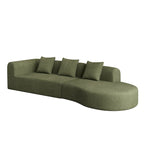 123.23 Canapé modulable d'angle extra-profond en velours côtelé avec mousse haute densité 30D et ressorts, 4 places