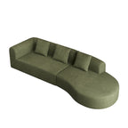 123.23 Canapé modulable d'angle extra-profond en velours côtelé avec mousse haute densité 30D et ressorts, 4 places