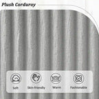 Canapé d'angle en velours côtelé, canapé en U, canapé rembourré avec assise profonde, coussins et oreillers pour salon