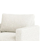 Fauteuil Remy, banquette à accoudoirs droits, bouclé moelleux blanc cassé