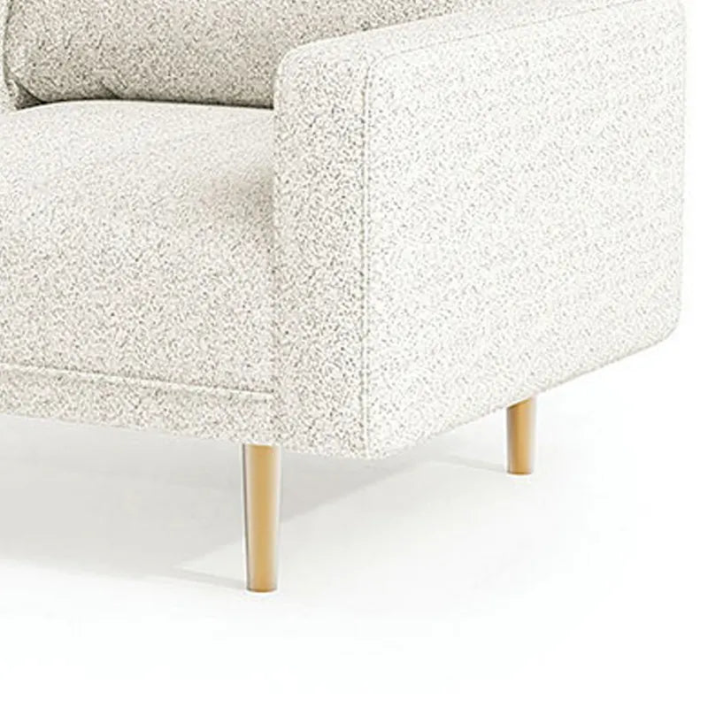 Fauteuil Remy, banquette à accoudoirs droits, bouclé moelleux blanc cassé