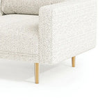 Fauteuil Remy, banquette à accoudoirs droits, bouclé moelleux blanc cassé