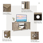 Meuble TV multimédia 59 po avec rangement pour téléviseur 65 po Naturel - 58 po