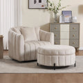 Fauteuil d'appoint pivotant moderne de 40,4 W, fauteuil simple pivotant avec ottoman