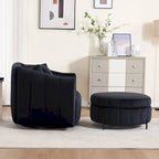 Fauteuil d'appoint pivotant moderne de 40,4 W, fauteuil simple pivotant avec ottoman